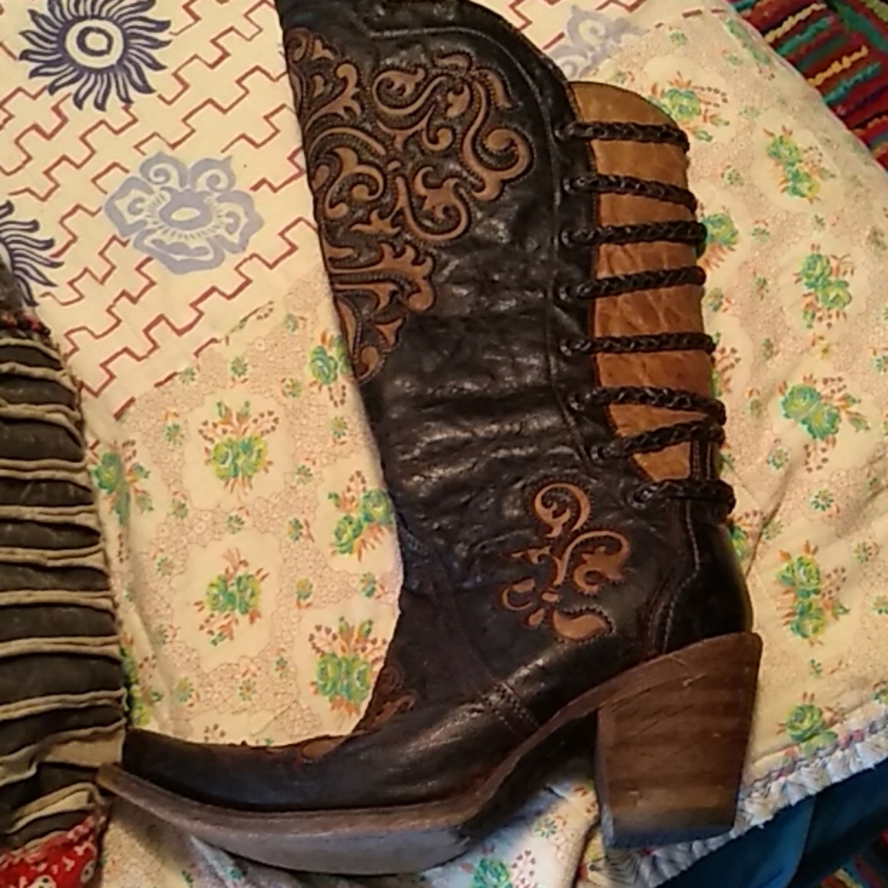 Corral corded lace boots